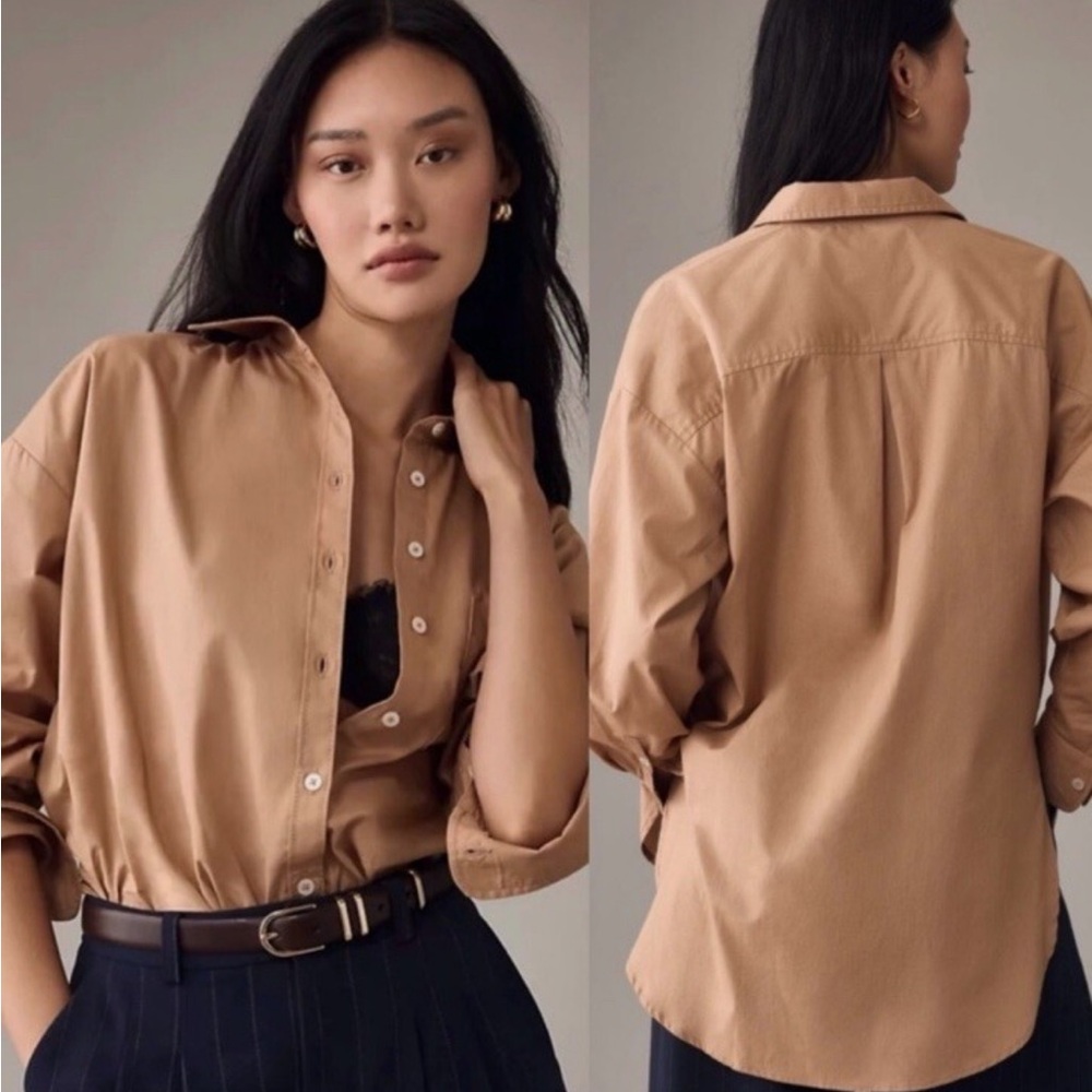 Anthropologie Button-Down Shirt in Camel